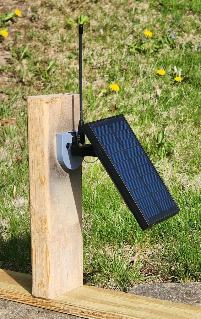 Minimalist SMA Harbor Breeze Meshtastic Off-Grid Solar Node Bracket with Holster — 3D printed Mounts & Accessories case for Meshtastic and MeshCore