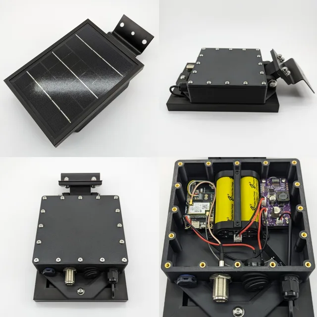 v2 Meshtastic 3W Solar Enclosure Base Station LoRa Node for 3 Watt Solar Panel — 3D printed Mounts & Accessories case for Meshtastic and MeshCore