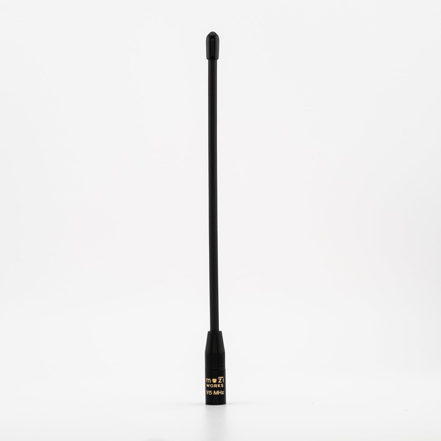 muzi WORKS 915MHz flexible whip antenna, black, approximately 17cm long